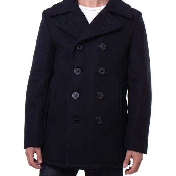 Vintage Classic Melton Navy Wool Peacoat - M, very heavy! - Picture 1 of 12